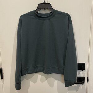 Athleta teal crew neck crop length Sweatshirt, Top, or Tee - Size Medium